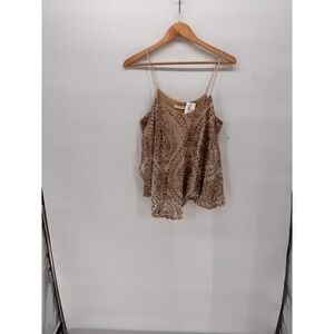 New Carmela Gold Sequin Lace Lined Tank Sexy Boho Chic Fairy Y2K Party Girl